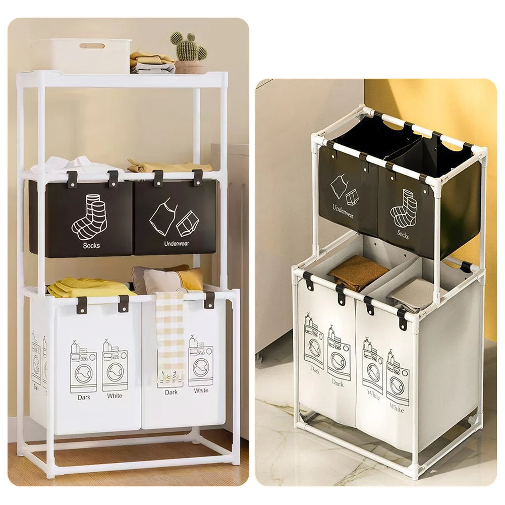 Panier de tri de linge سلة غسيل بثلاث طبقات